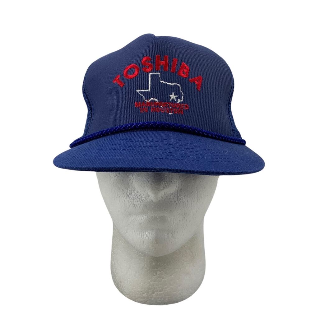 Vintage Toshiba Hat Mens Snapback Mesh‎ Trucker Houston Texas Factory Mohr's